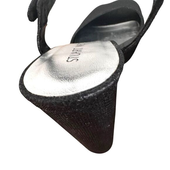 Stuart Weitzman Black Glitter Sashay Platform Sandals Size 7.5 - Picture 4 of 11